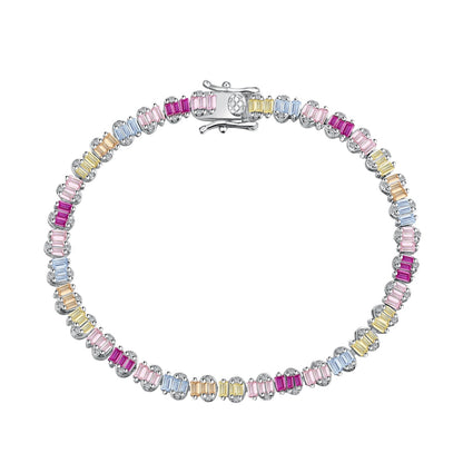 [Amore]Delicate Colorful Emerald Cut Party Bracelet