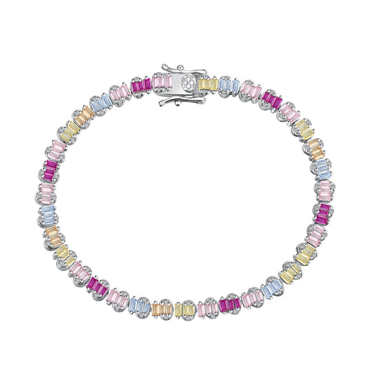 [Amore]Delicate Colorful Emerald Cut Party Bracelet