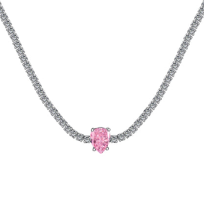 [Amore]1.0 carat Unique Pear Cut Tennis Necklace