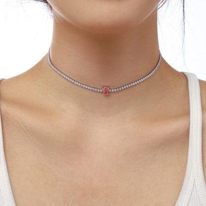 [Amore]1.0 carat Unique Pear Cut Tennis Necklace