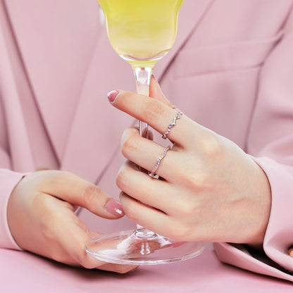 [Amore]Ornate Vibrant Round Cut Daily Ring
