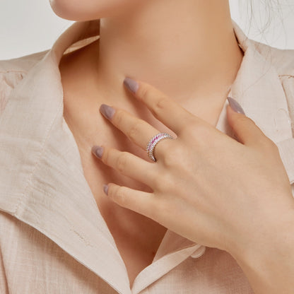 [Amore]Ornate Colorful Radiant Cut Daily Ring