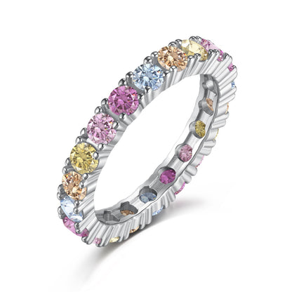 [Amore]Dazzling Lustrous Round Cut Tennis Ring