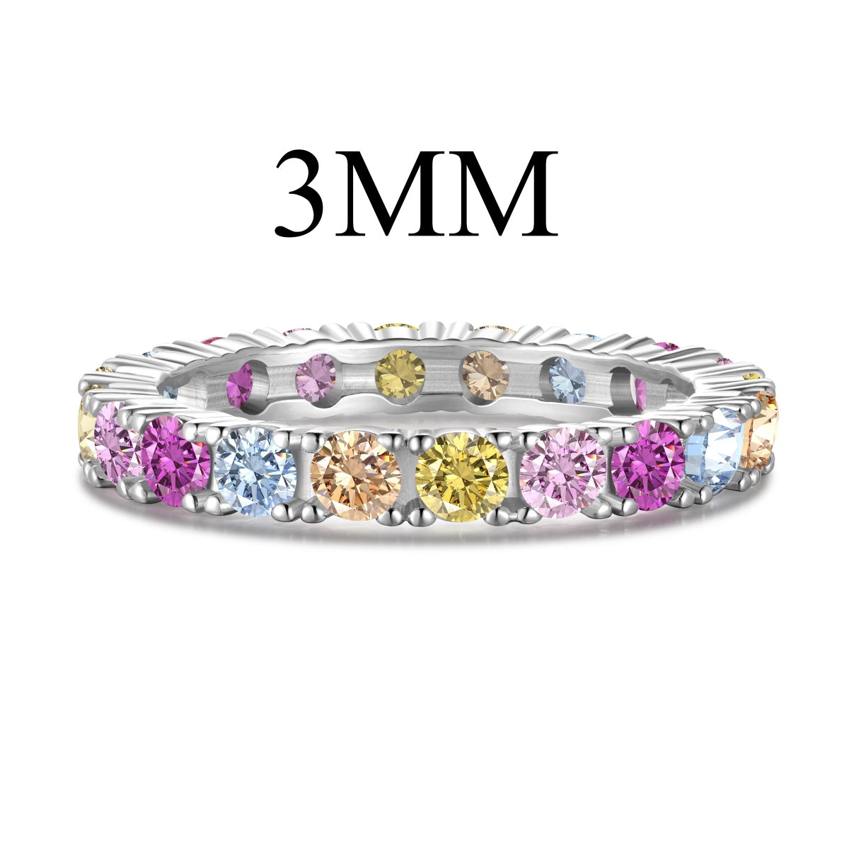 [Amore]Dazzling Lustrous Round Cut Tennis Ring