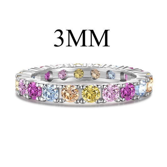 [Amore]Dazzling Lustrous Round Cut Tennis Ring