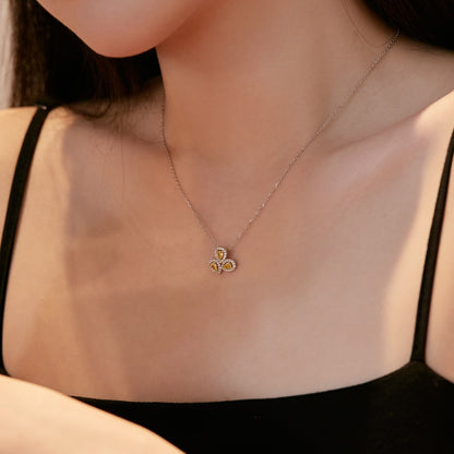 [Amore]Elegant Flower Shape Pear Cut Necklace