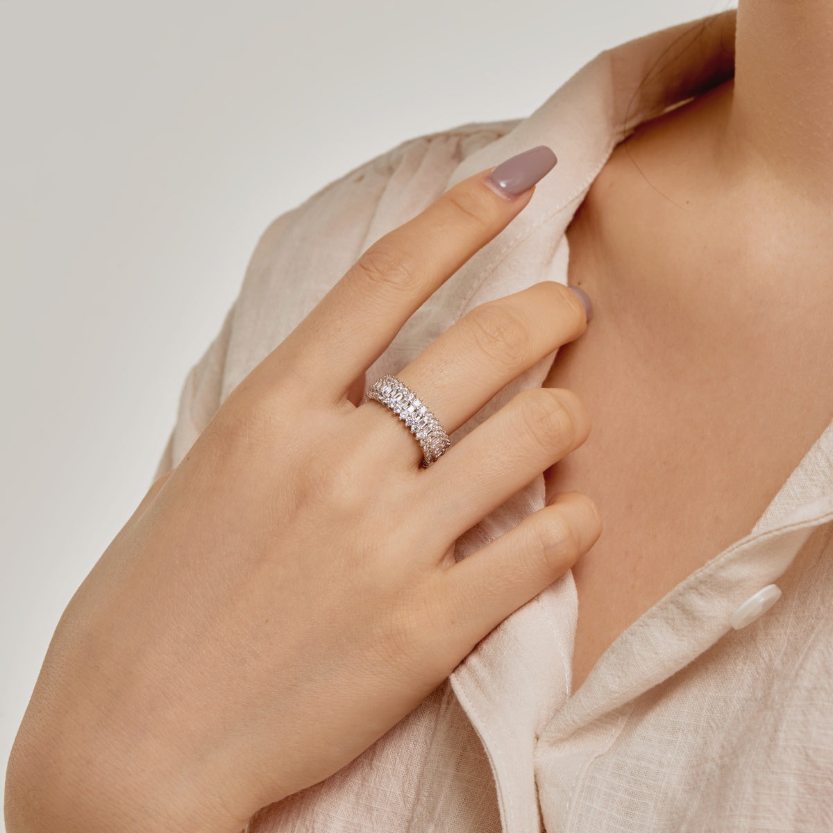 [Amore]Ornate Colorful Radiant Cut Daily Ring
