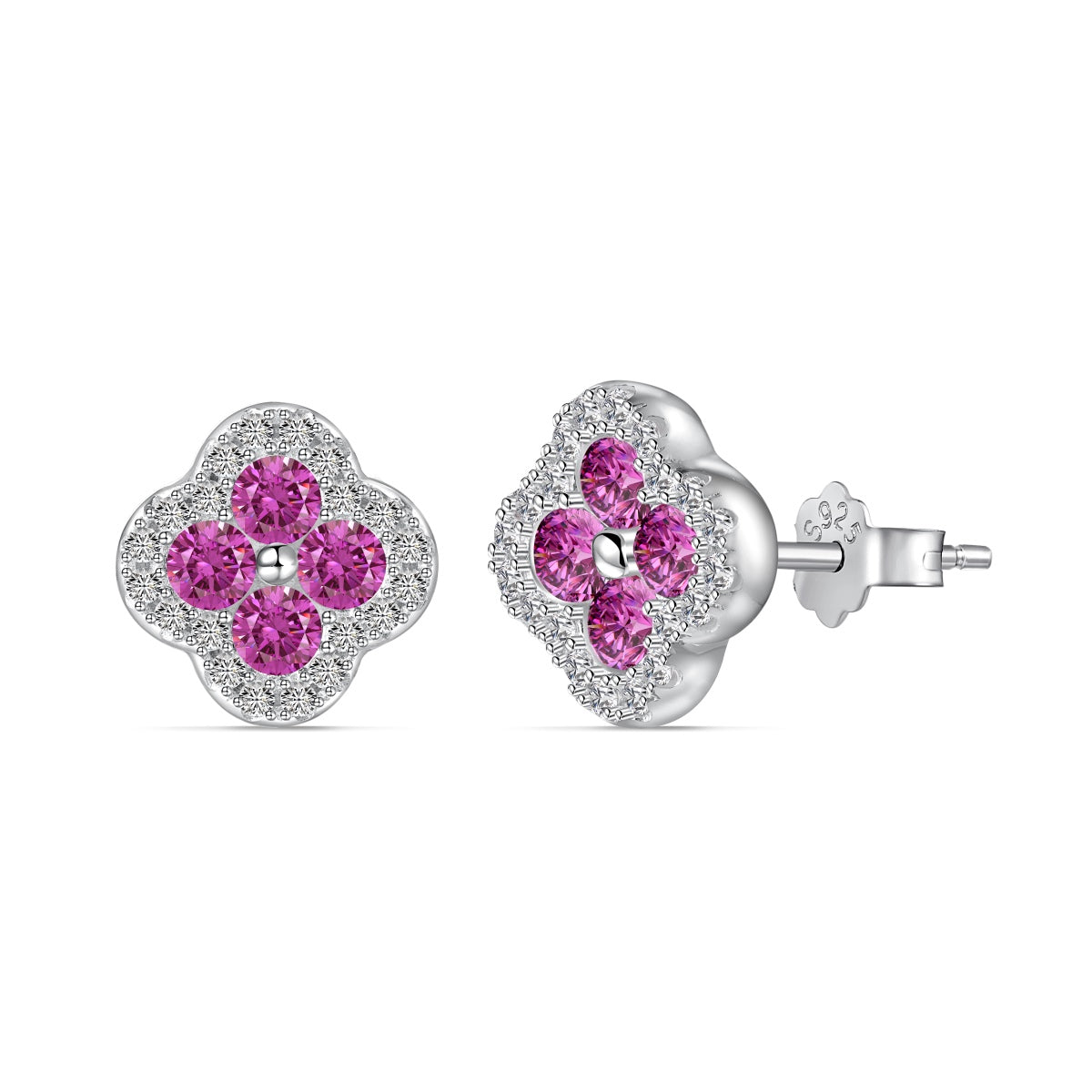[Amore]Four-Leaf Clover Flower Shaped Earrings