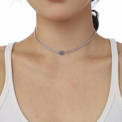 [Amore]1.0 Carat Shining Oval Cut Necklace