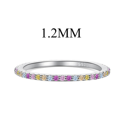 [Amore]Ornate Colorful Round Cut Tennis Ring