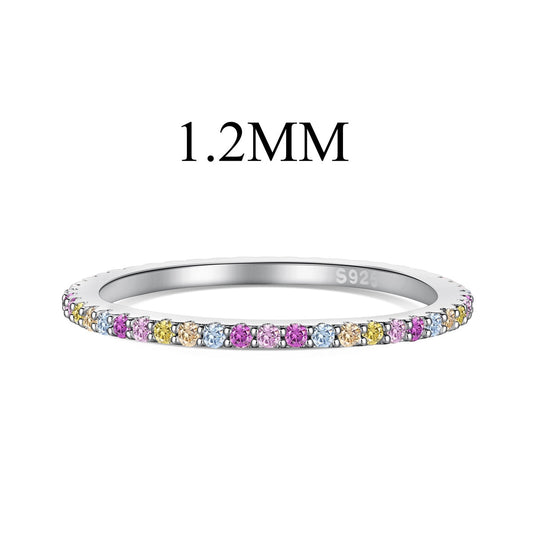 [Amore]Ornate Colorful Round Cut Tennis Ring