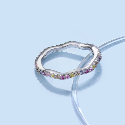 [Amore]Dainty Colorful Round Cut Party Ring
