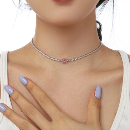 [Amore]1.0 Carat Shining Oval Cut Necklace