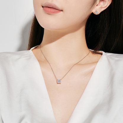 [Amore]1.0 Carat Radiant Princess Cut Wedding Earrings
