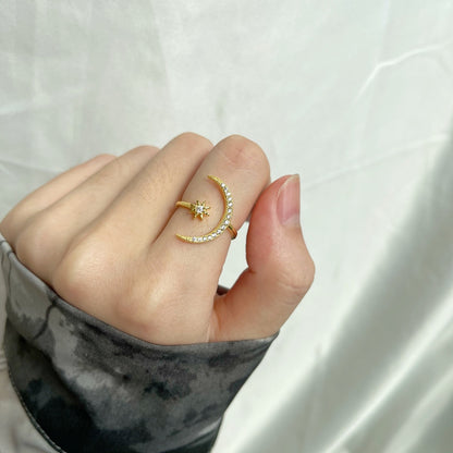 [Amore]Eternity Moon & Star Ring