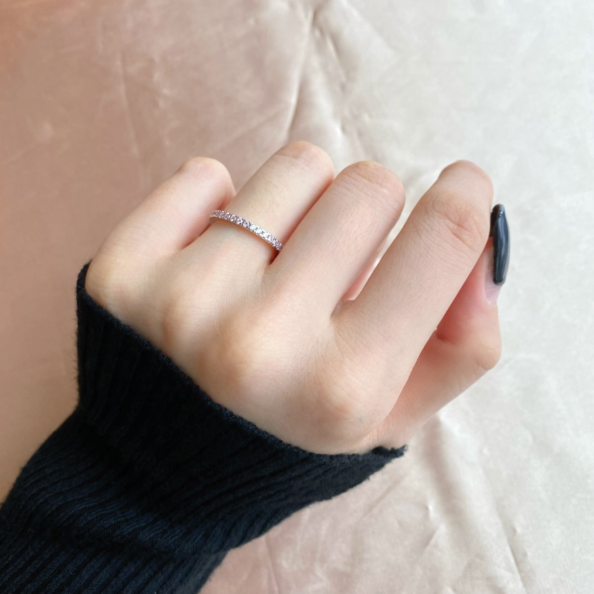 [Amore]Delicate Sparkling Round Cut Daily Ring