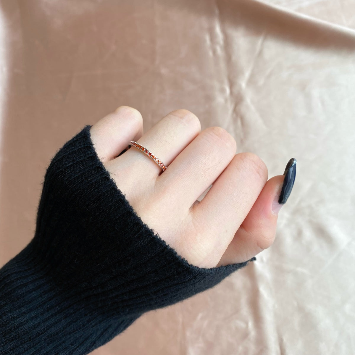 [Amore]Delicate Sparkling Round Cut Daily Ring