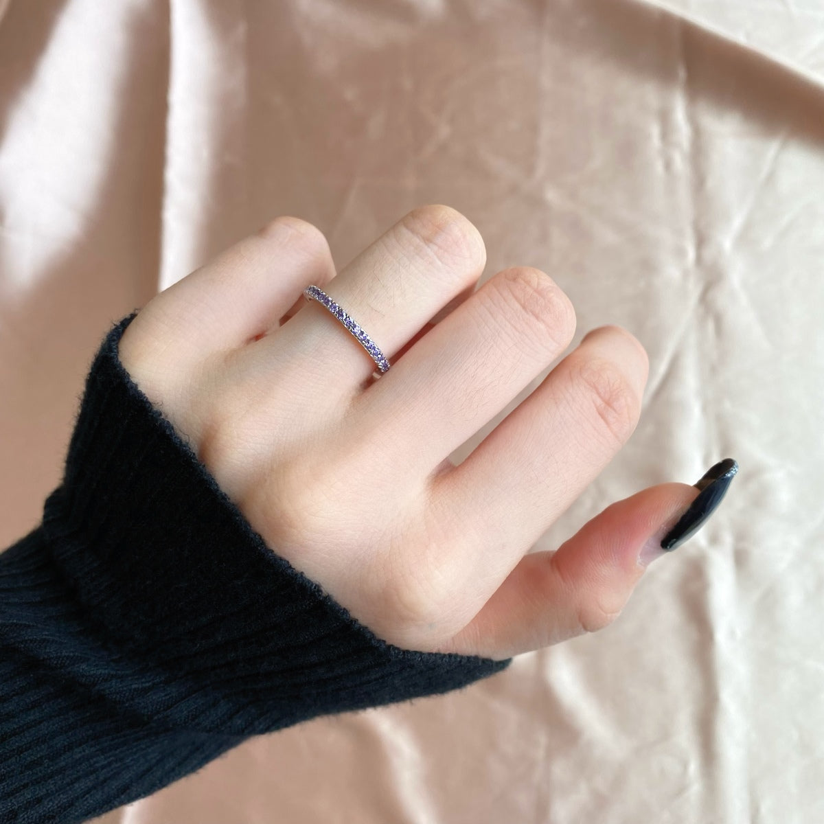 [Amore]Delicate Sparkling Round Cut Daily Ring