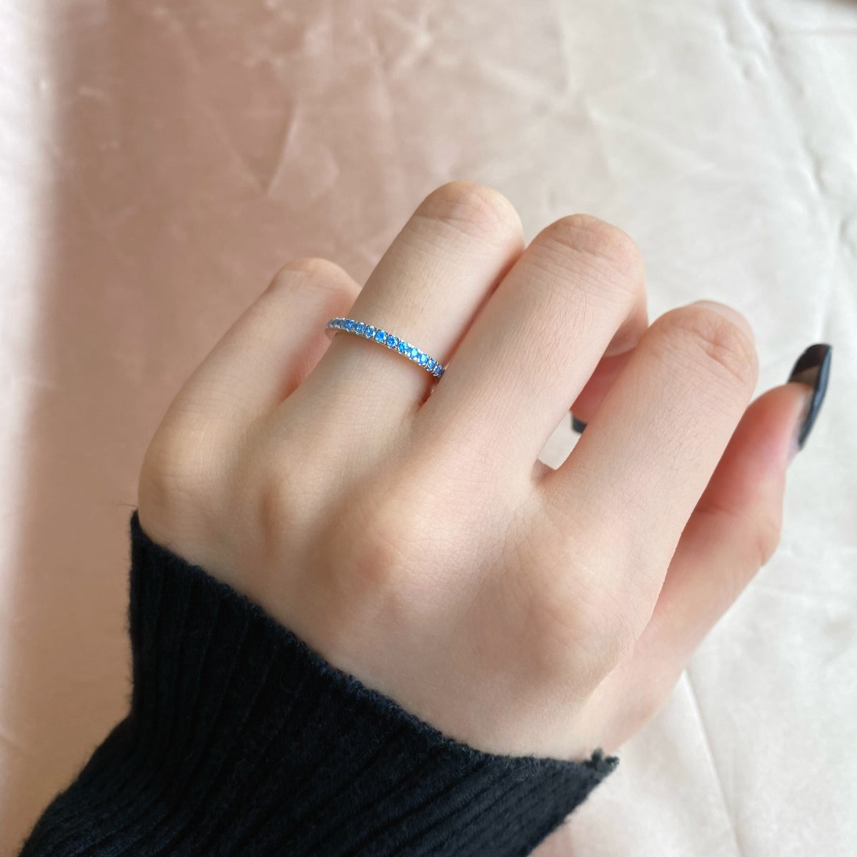 [Amore]Delicate Sparkling Round Cut Daily Ring