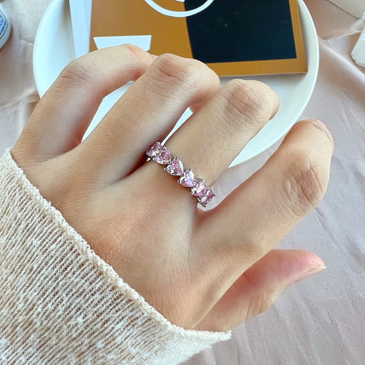 [Amore]0.25 Carat Radiant Romance Heart Cut Lover Ring