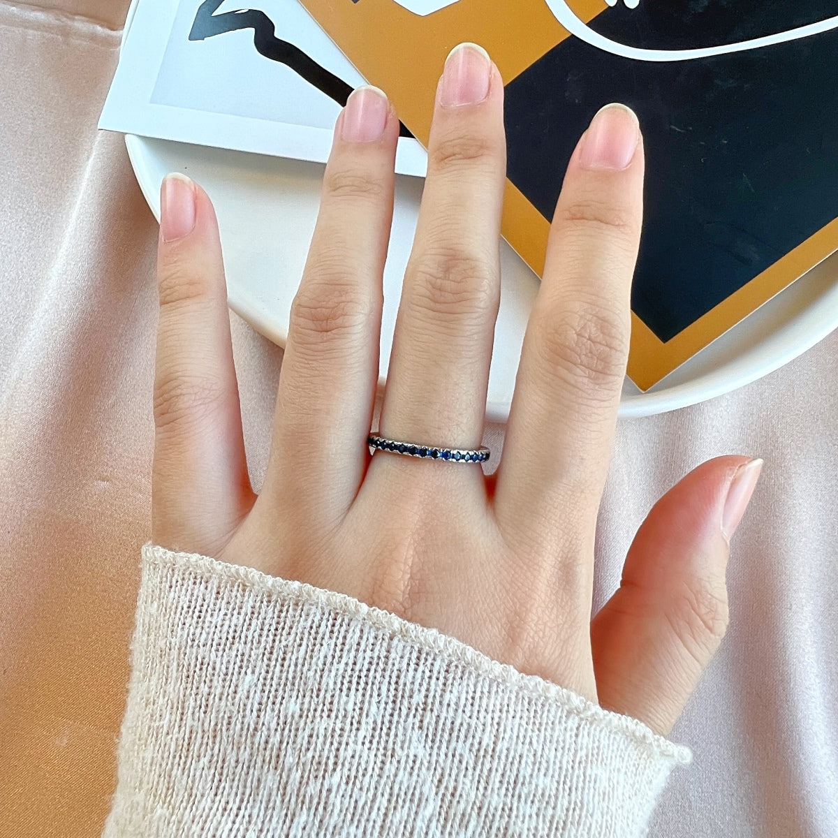 [Amore]Delicate Sparkling Round Cut Daily Ring
