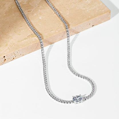 [Amore]1.0 Carat Shining Oval Cut Necklace