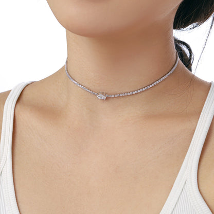 [Amore]1.0 Carat Shining Oval Cut Necklace