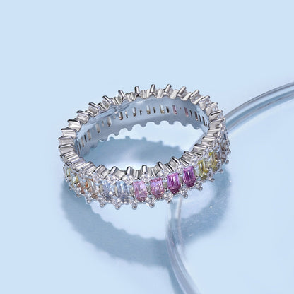 [Amore]Splashy Ornate Emerald Cut Cocktail Ring