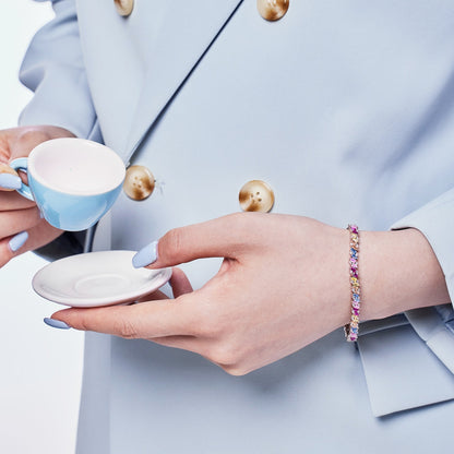 [Amore]Ornate Sparkling Multi Cut Party Bracelet