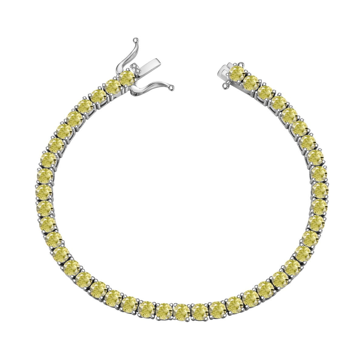 [Amore]Ornate Dazzling Round Cut Tennis Bracelet
