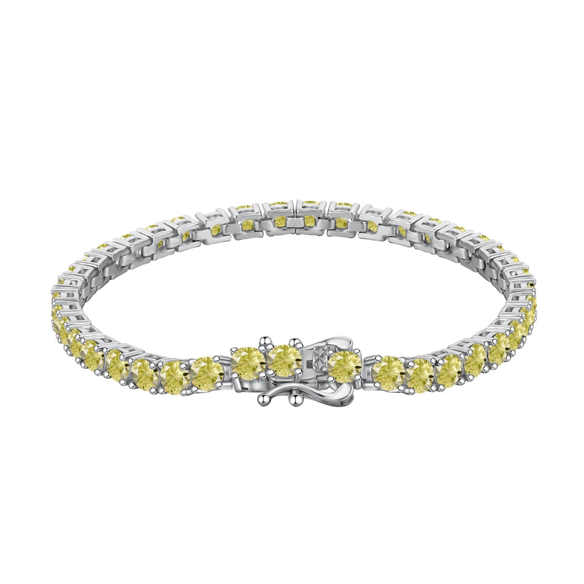 [Amore]Ornate Dazzling Round Cut Tennis Bracelet