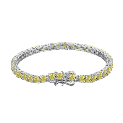 [Amore]Ornate Dazzling Round Cut Tennis Bracelet