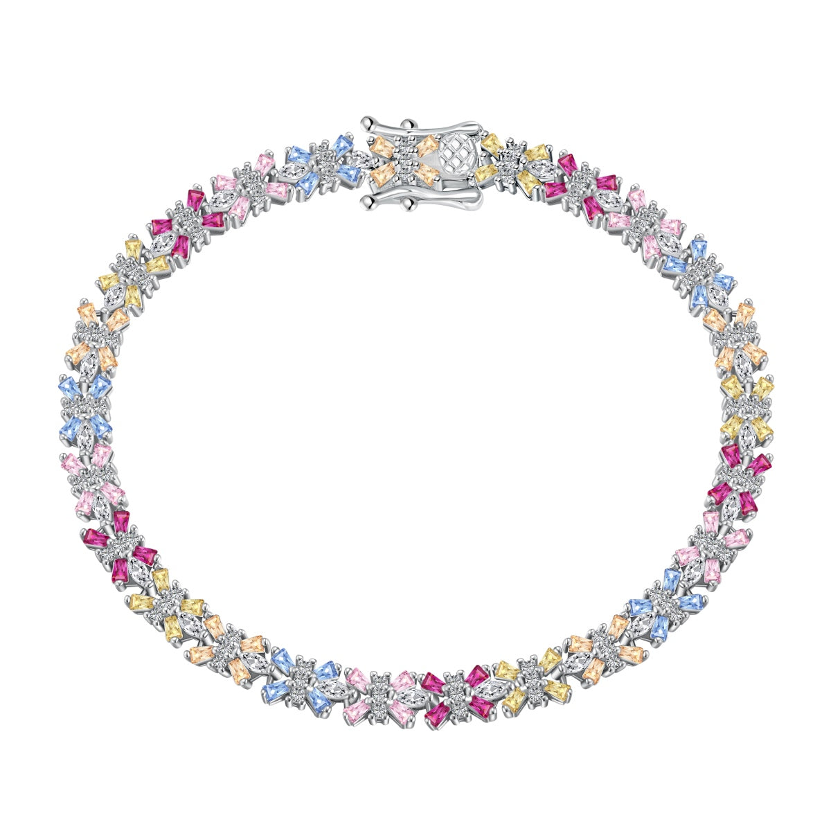 [Amore]Radiant Colorful Emerald Cut Party Bracelet