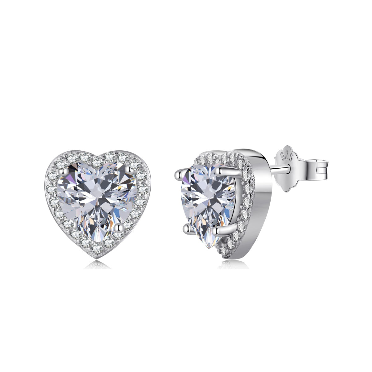 [Amore]Sparkling Heart Shape Lover Earrings