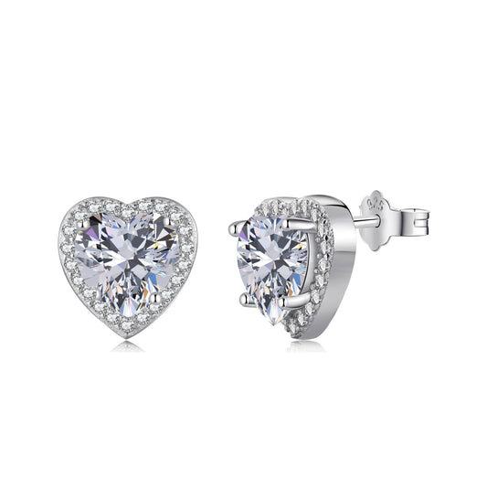 [Amore]Sparkling Heart Shape Lover Earrings