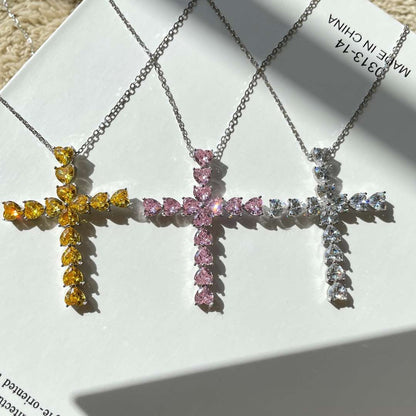 [Amore]Radiant Cross Shape Necklace