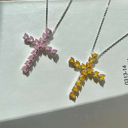 [Amore]Radiant Cross Shape Necklace