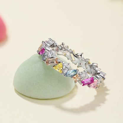 [Amore]Dazzling Polychromatic Multi cut Daily Ring