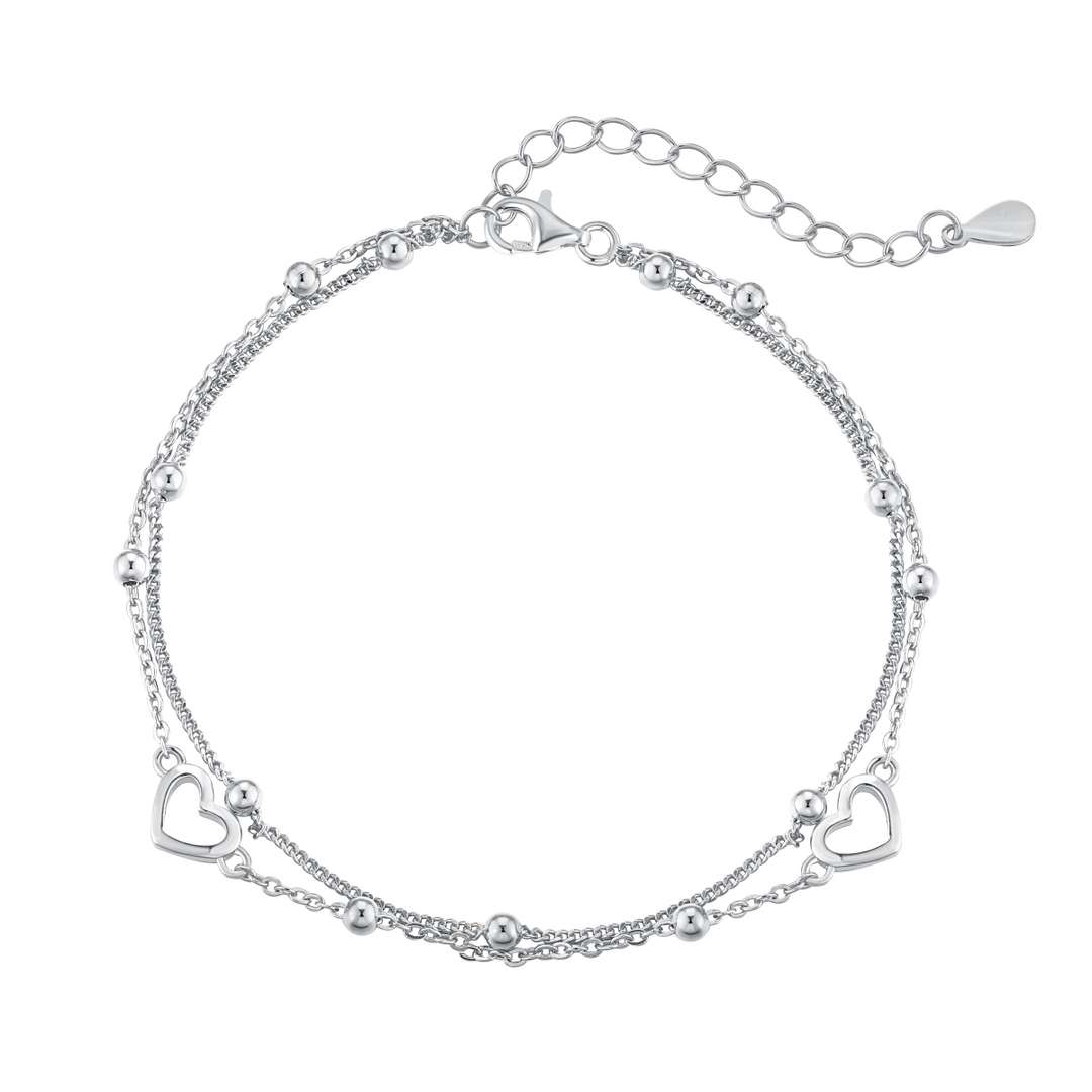 [Amore]Dainty Double Layer Love Heart Bracelet