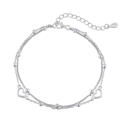 [Amore]Dainty Double Layer Love Heart Bracelet