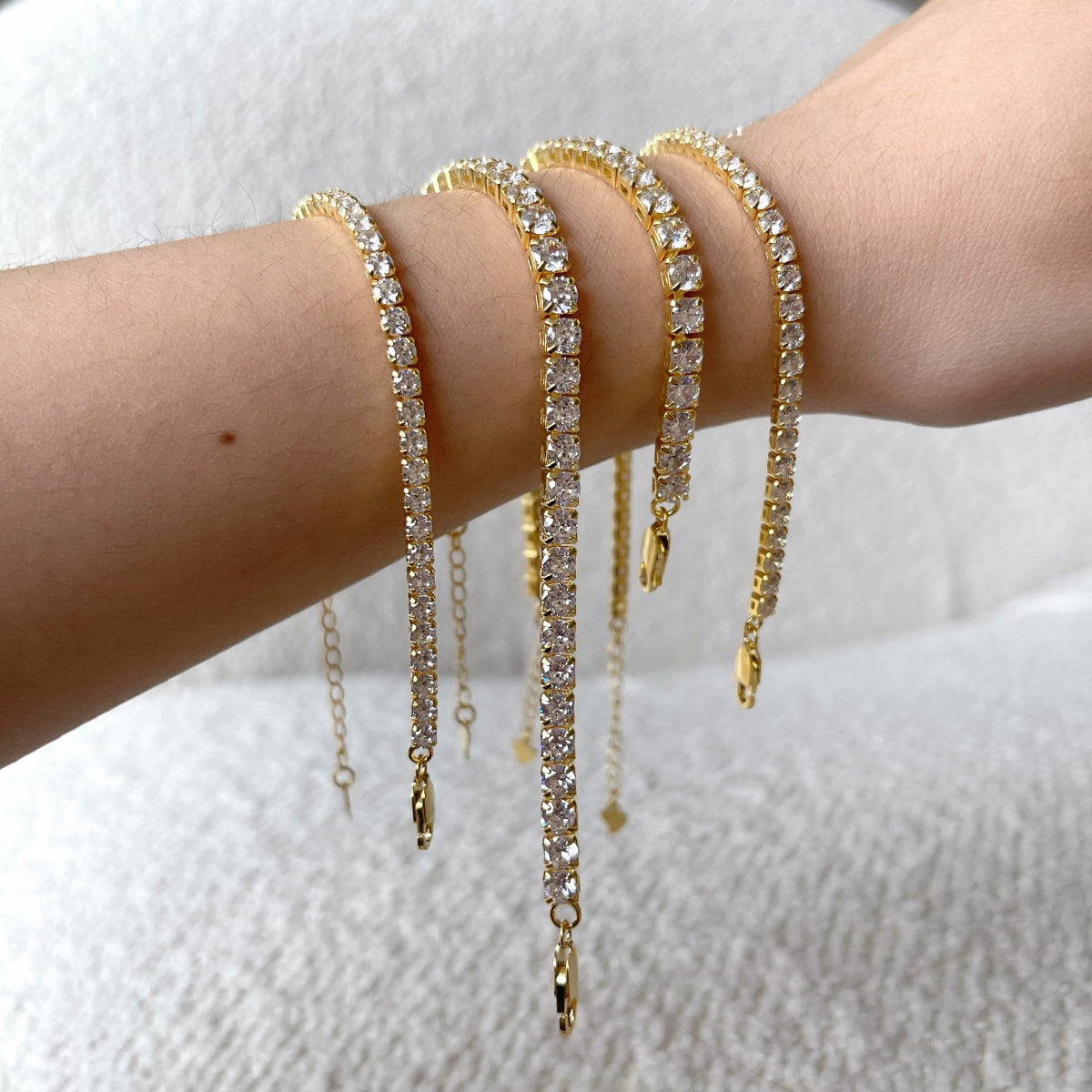[Amore]Sparkling Radiant Princess Cut Tennis Bracelet