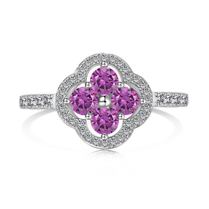 [Amore]Four Leaf Clover Flower Design Ring
