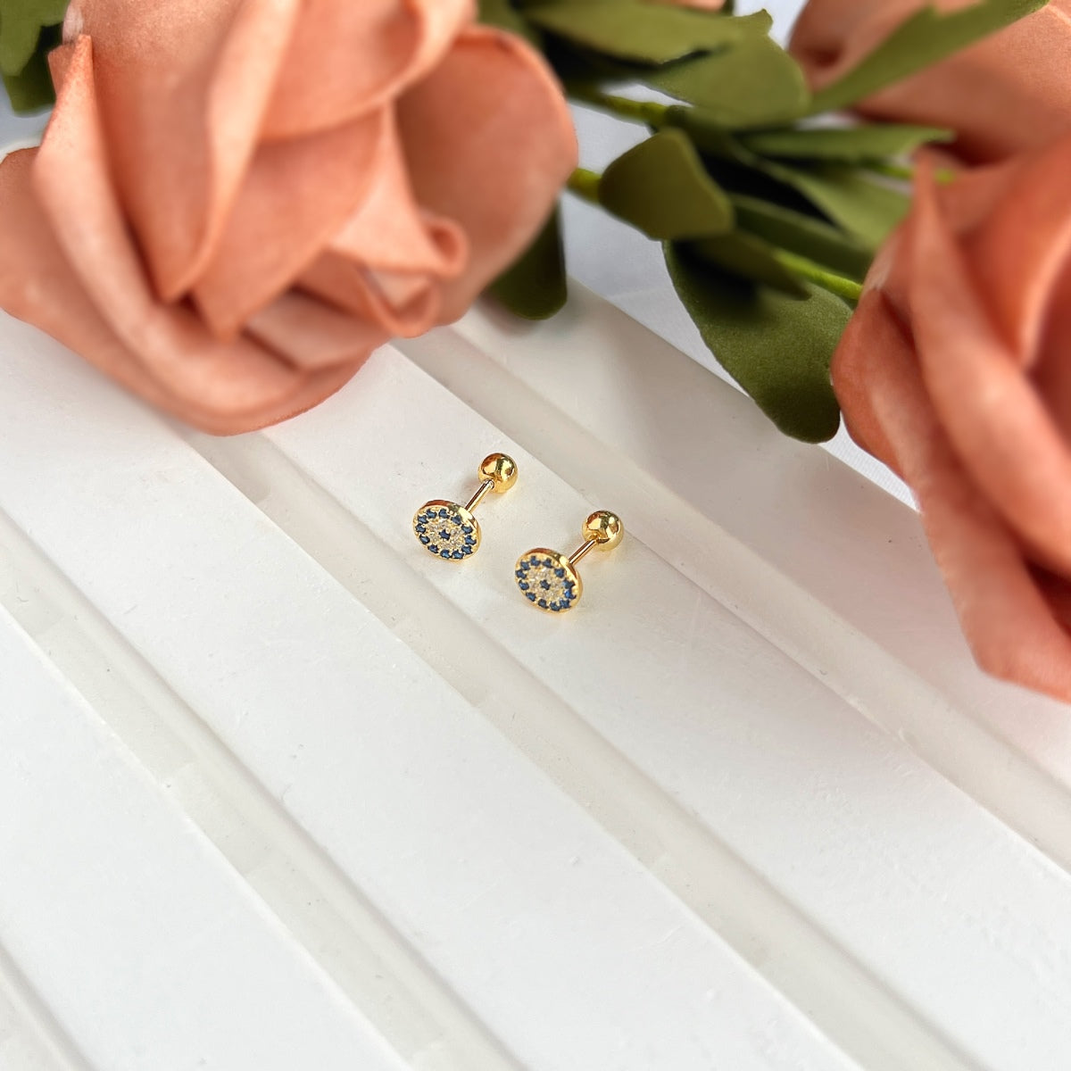 [Amore]Devil's Eye Ear Bone Nail Earrings