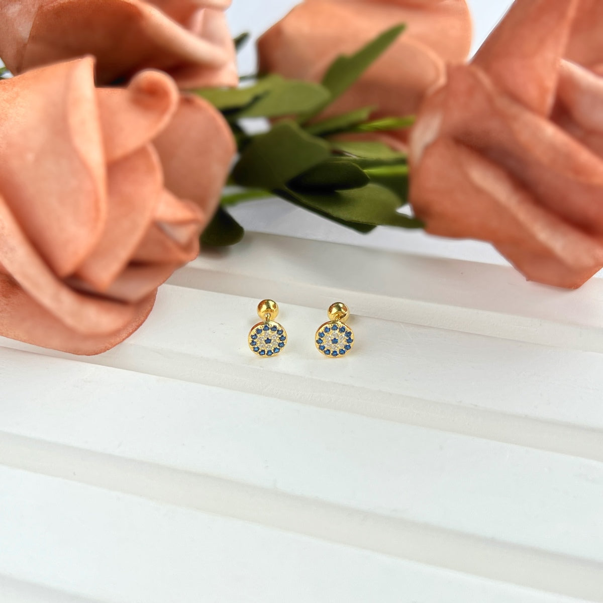 [Amore]Devil's Eye Ear Bone Nail Earrings