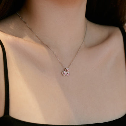 [Amore]Elegant Flower Shape Pear Cut Necklace