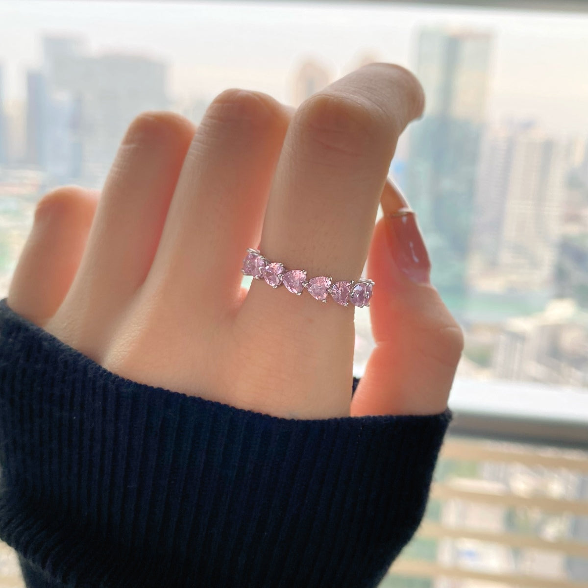 [Amore]0.25 Carat Radiant Romance Heart Cut Lover Ring