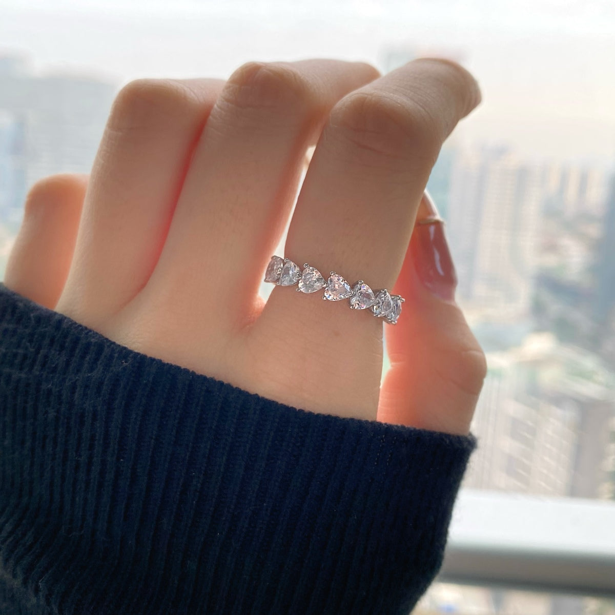[Amore]0.25 Carat Radiant Romance Heart Cut Lover Ring