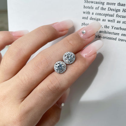 [Amore]Classic Princess Round Shape Earrings