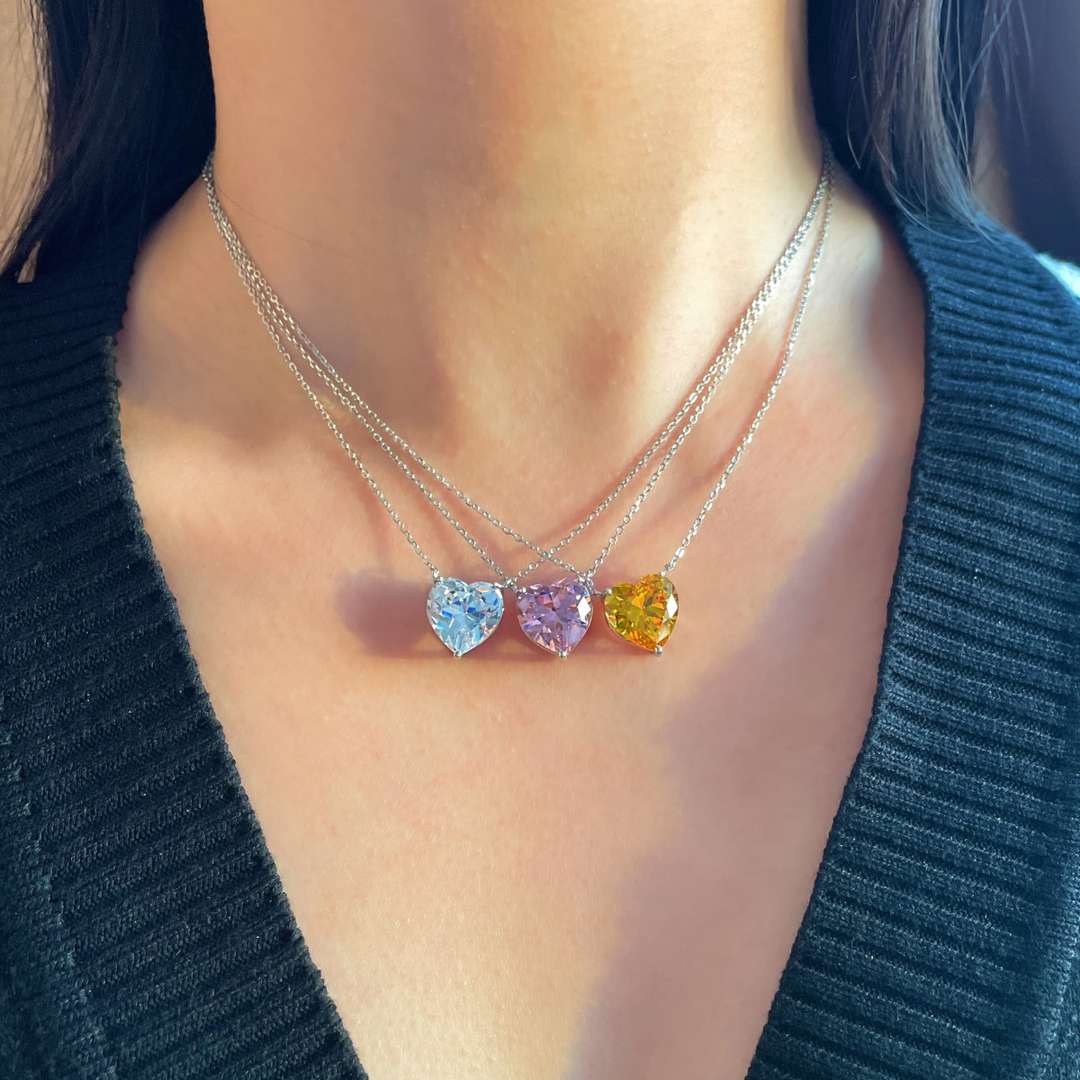 [Amore]6.0 carat Radiant Heart Shape Necklace