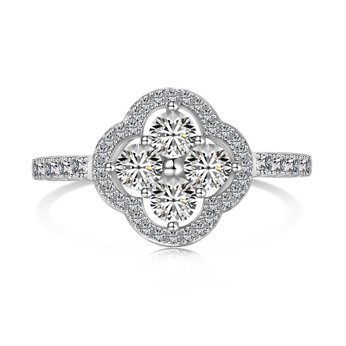[Amore]Four Leaf Clover Flower Design Ring